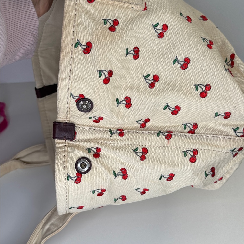Marc by Marc Jacobs Embroidered Fruit Canvas Tote in Off White Cherry Print - Picture 8 of 12